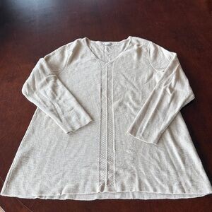 J Jill vneck pullover sweater size XL cream